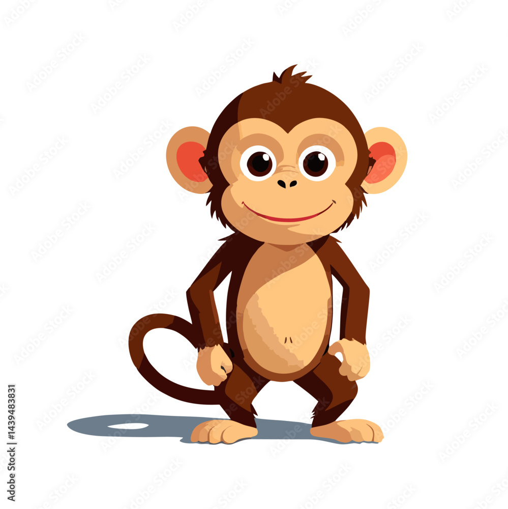 Fototapeta premium Cute monkey vector graphic and illustration