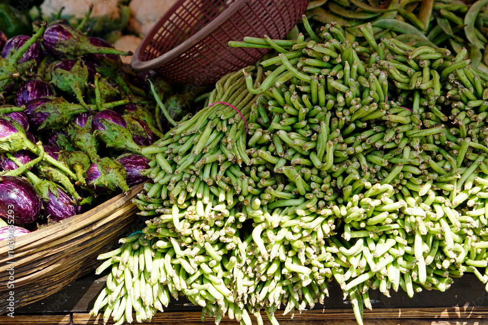 fresh vegetables on a local market in mumbai, india