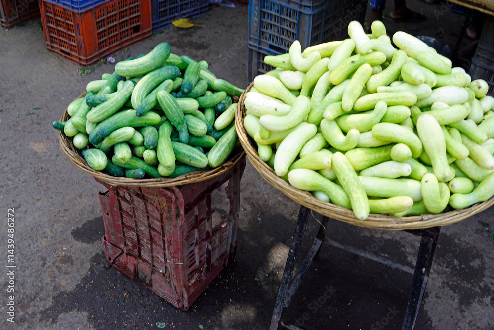 fresh vegetables on a local market in mumbai, india