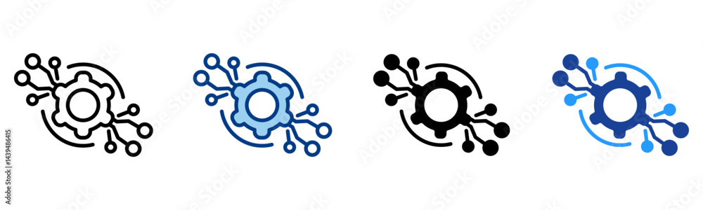 Fototapeta premium Gear Icon Single Vector Collection 