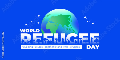 Vector illustration of World Refugee Day social media template