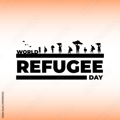 Vector illustration of World Refugee Day social media template