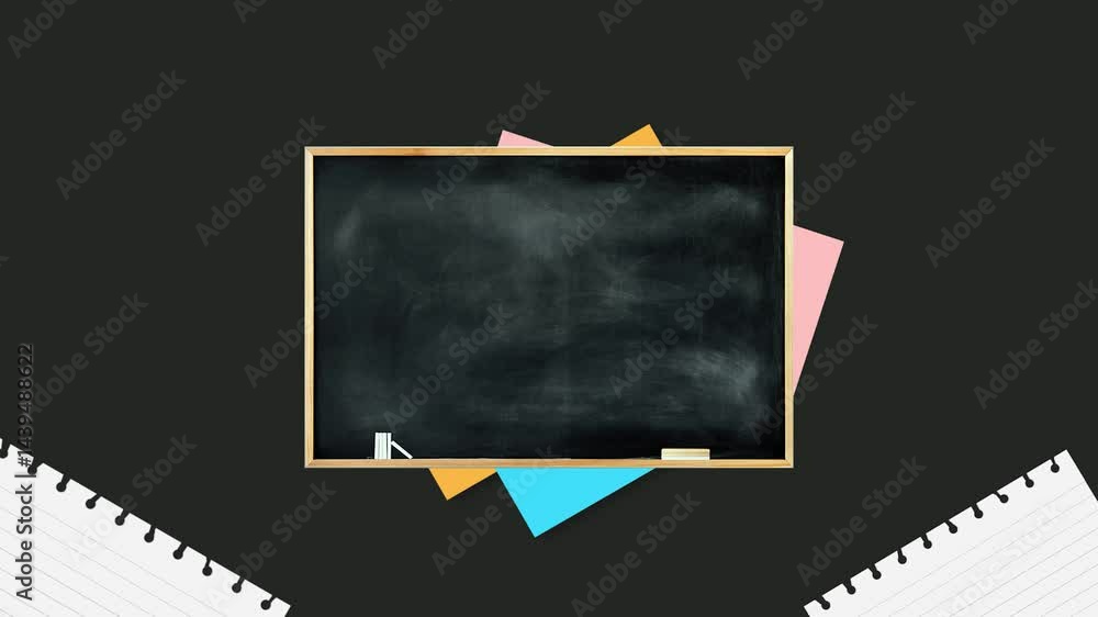 Education or School background. A blank blackboard with chalk. Back to School.
