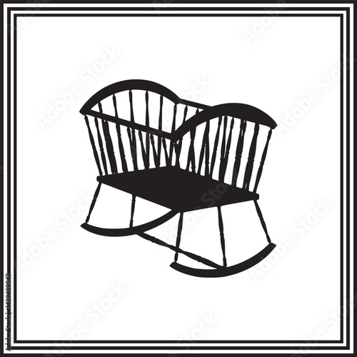 Vintage Black and White Rocking Chairs