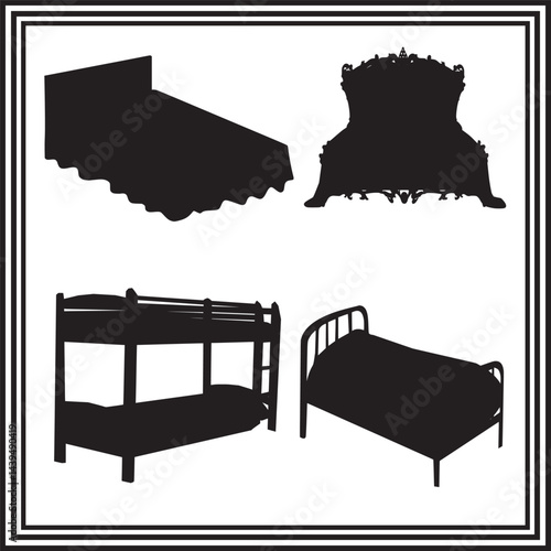 Vector Silhouettes of Various Beds