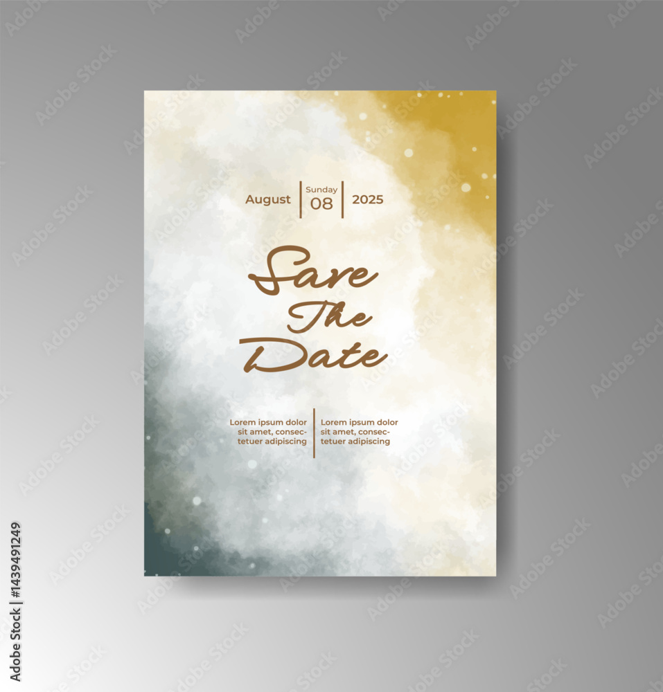 Wedding invitation with abstract watercolor background Wedding invitation with abstract watercolor background