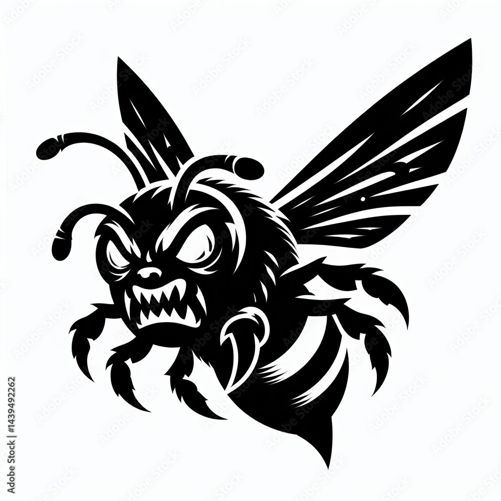 Obraz premium Bee silhouette Illustration
