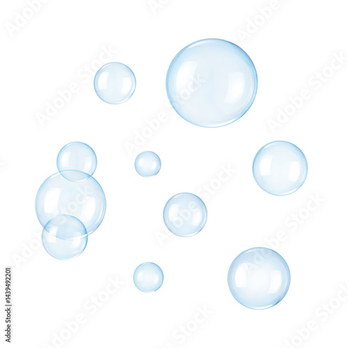 blue bubble isolated on transparent background