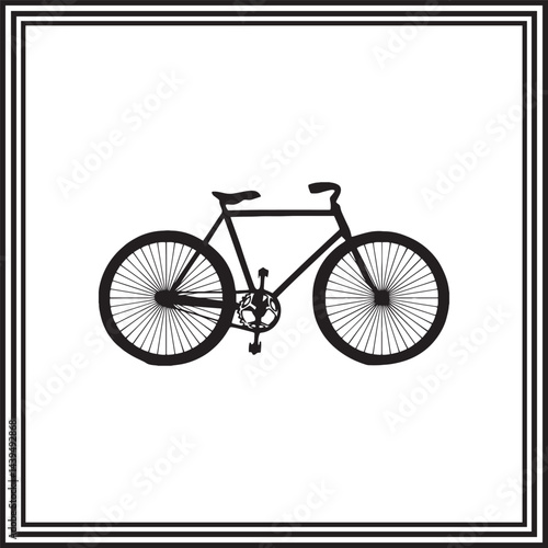 Stylish Black and White Bicycle Silhouette