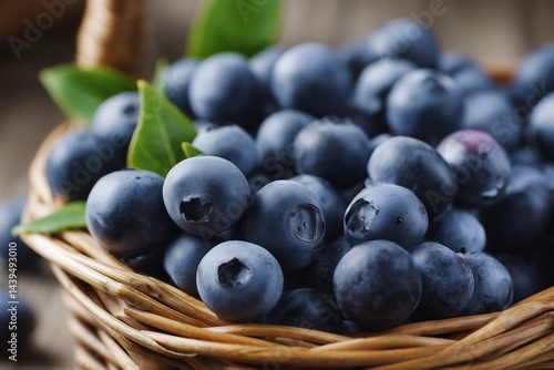 Wallpaper Mural Basket of fresh blueberries. healthy fruit for nutrition and culinary use Torontodigital.ca