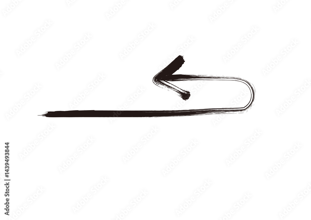 Fototapeta premium ブラシで描いたような手書き風矢印