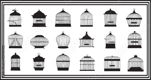 Collection of Vintage Birdcage Silhouettes