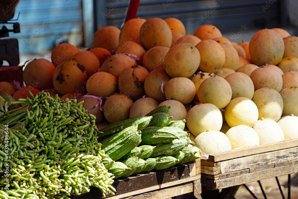 fresh vegetables on a local market in mumbai, india