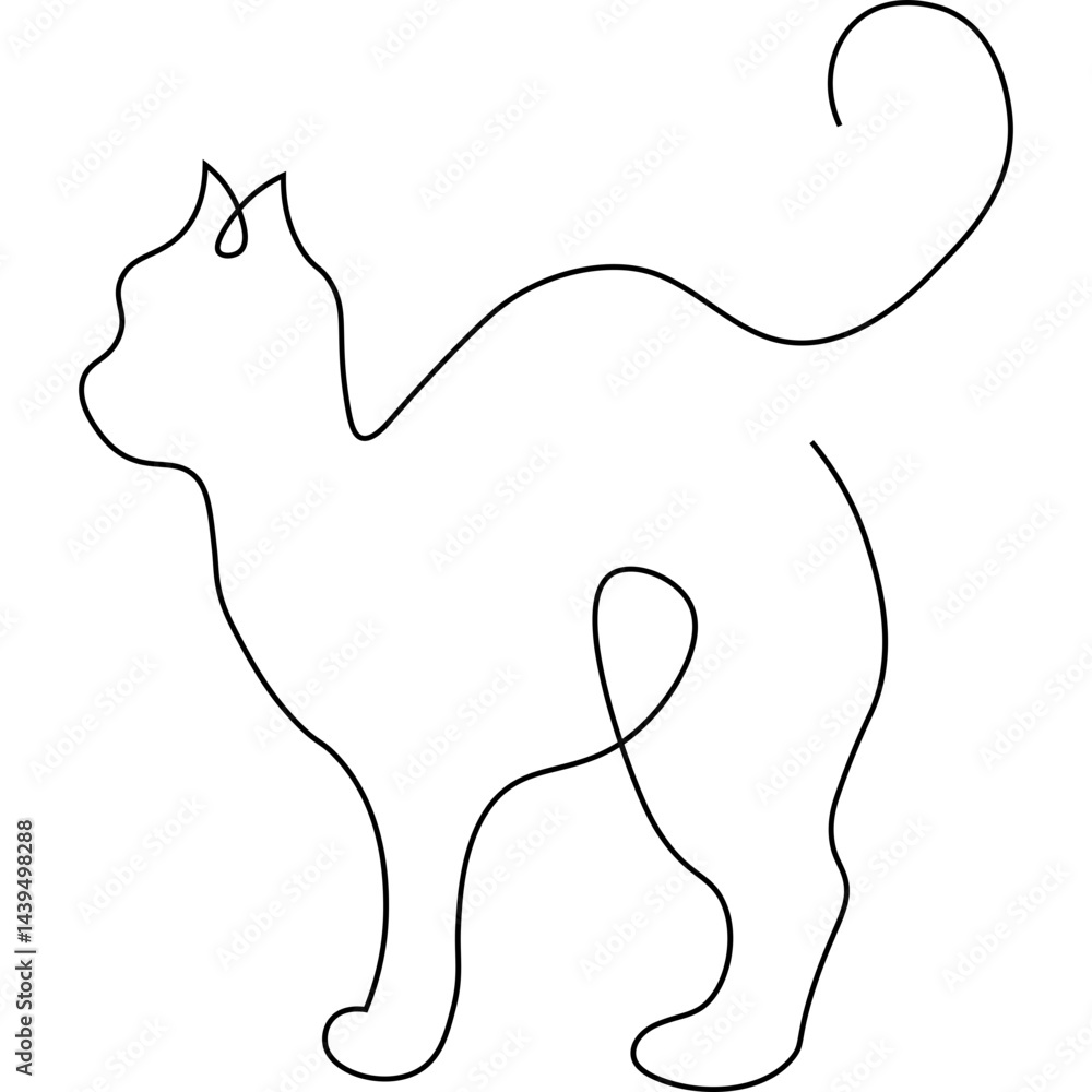 Obraz premium Cat Line Art