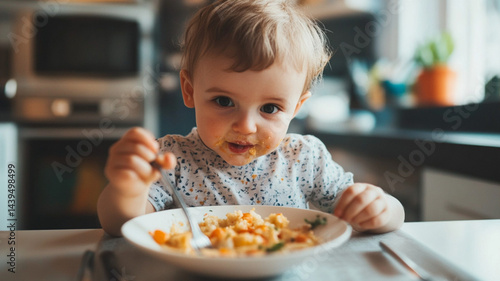 little boy eating