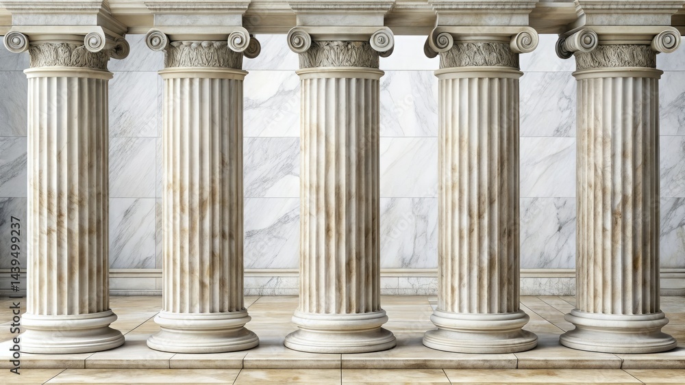 Classic Marble Columns Architecture Photography: Elegant Greco-Roman Pillars, Ancient Building Design, Stone Column Stock Image Classic Marble Columns Architecture Photography: Elegant Greco-Roman Pillars, Ancient Building Design, Stone Column Stock Image