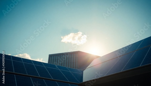 House or Building with solar panels