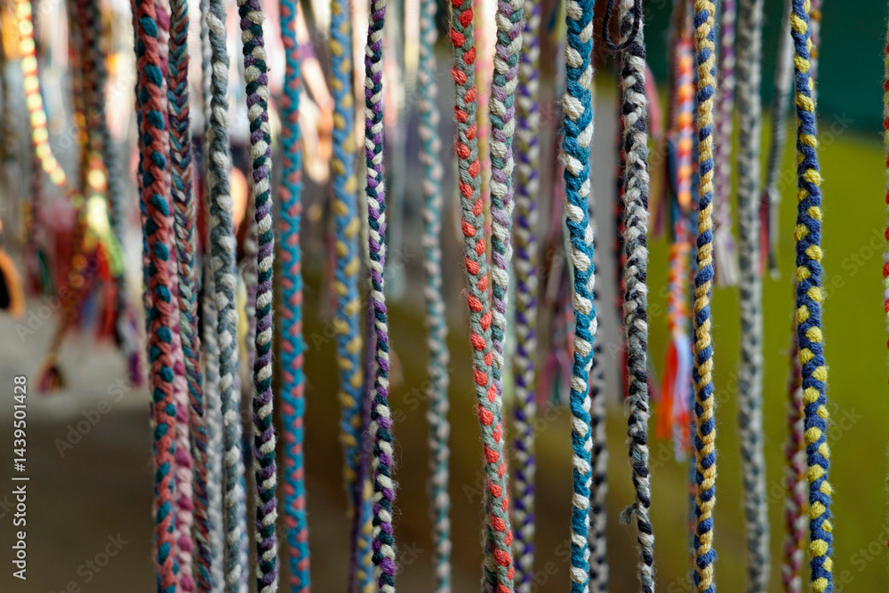 Colorful handmade bracelets displayed in goa