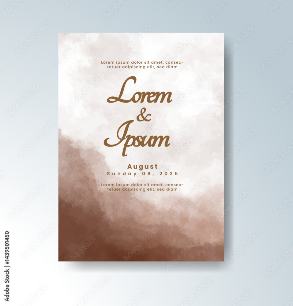 Wedding invitation with abstract watercolor background Wedding invitation with abstract watercolor background