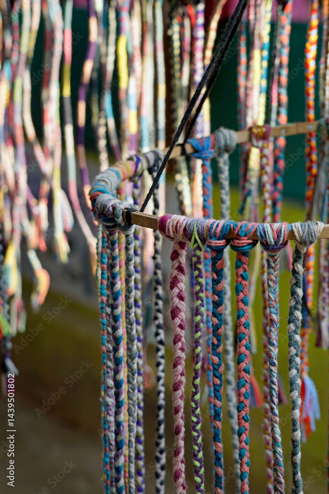 Colorful handmade bracelets displayed in goa