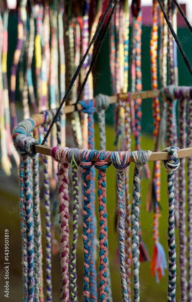 Colorful handmade bracelets displayed in goa