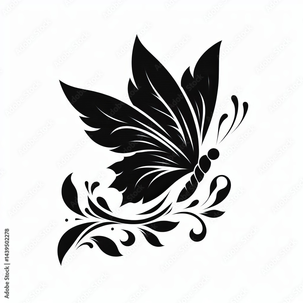 Fototapeta premium Decorative Butterfly Silhouette