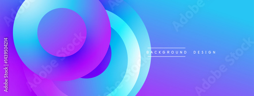 Abstract vibrant circles overlap. Gradient hues shift from purple to blue. Modern design element for backgrounds, presentations.