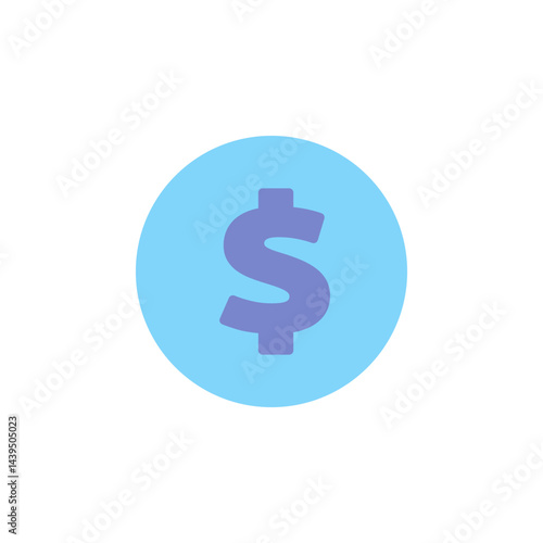 Simple Blue Dollar Icon Representing Currency and Financial Transactions for Online Marketing and Digital Finance Themes