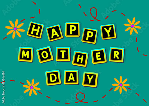 happy mother day vector illustration template