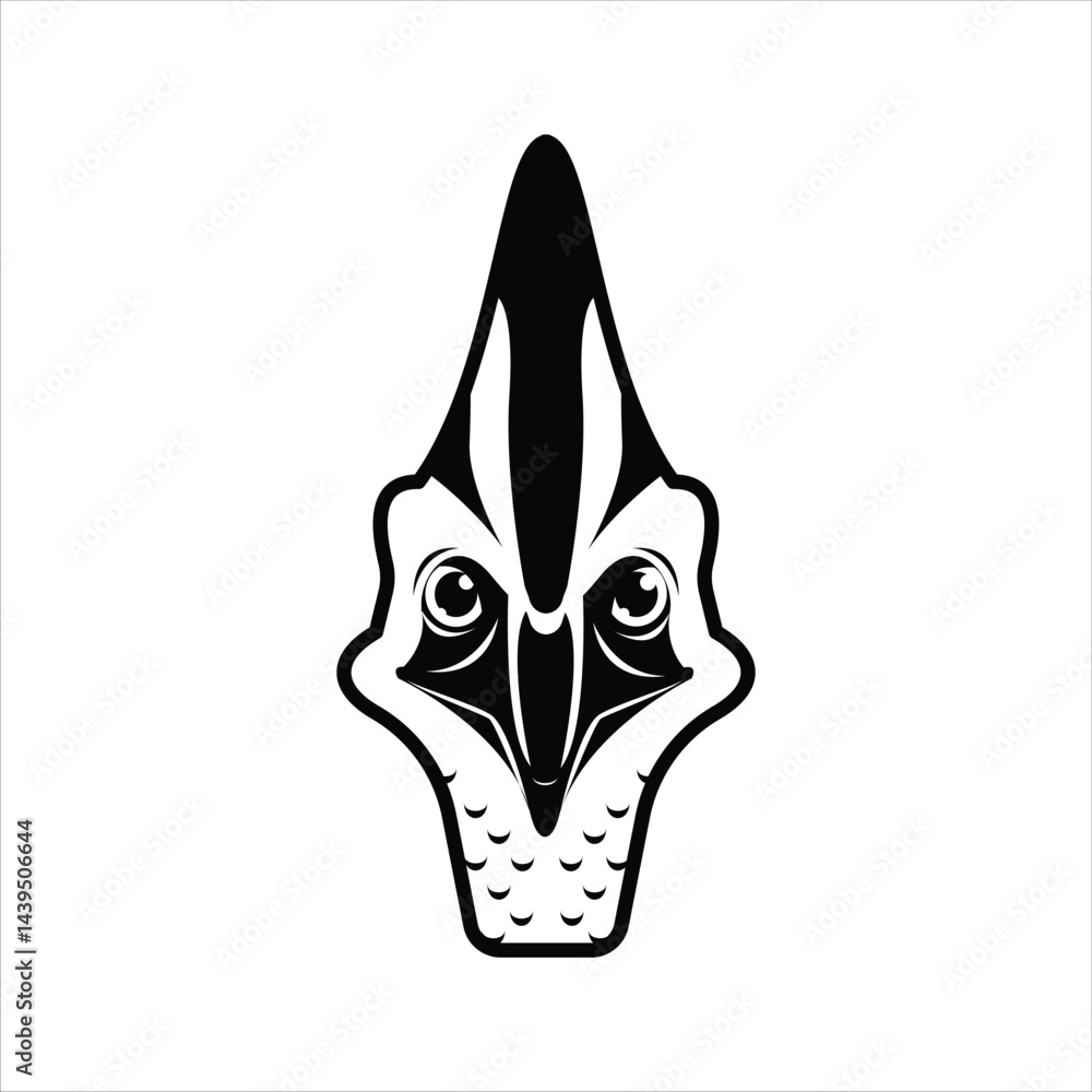 Obraz premium Cassowary Bird Silhouette Icon in Black and White