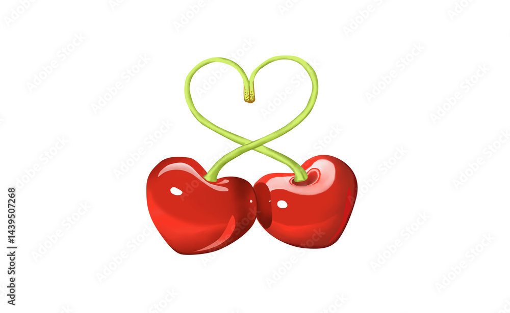 Fototapeta premium heart shaped cherry