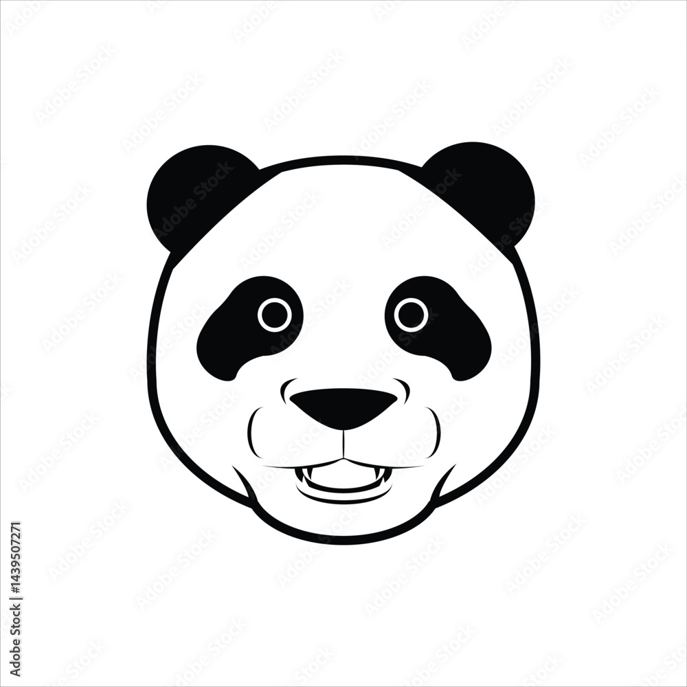 Obraz premium Panda Head Silhouette Icon