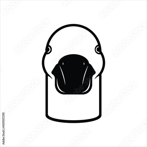 Duck Silhouette Icon in Black and White