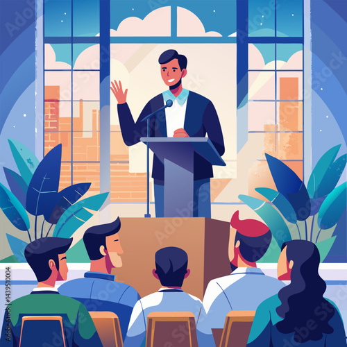 Speaker Addressing Audience at a Business Meeting