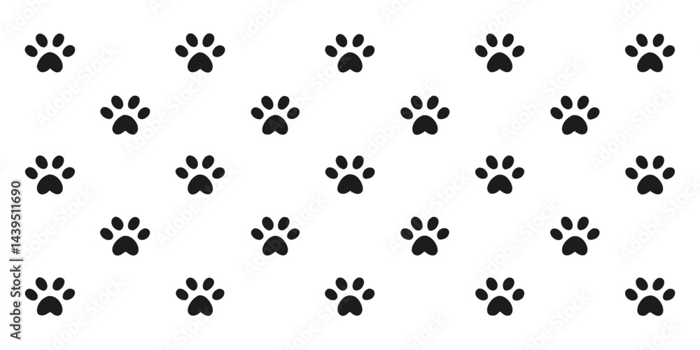 Set of black paw prints animal tracks on a white background Set of black paw prints animal tracks on a white background