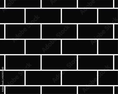Pattern of black and white bricks arranged in a traditional horizontal layout