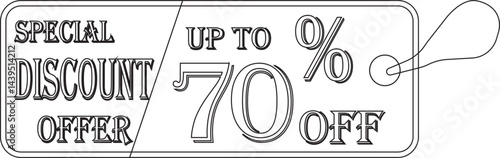 Special discount offer tag line art icon.Price discount promotion banner, special offer sticker.Special discount Offer, Big Sale, Mega Sale and Online Shopping Banner Template Vector Design.