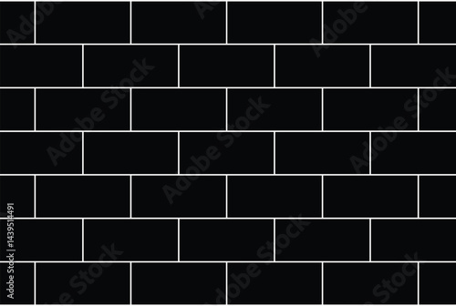 Pattern of black and white bricks arranged in a traditional horizontal layout