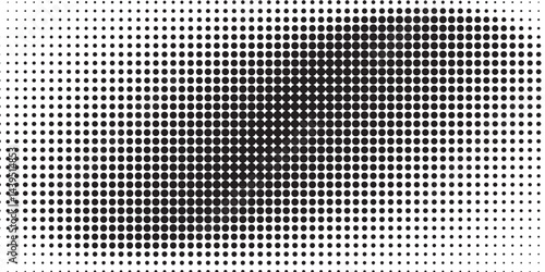 Halftone dot. Seamless border pattern. Fade gradient. Background dots. Point noise texture. Overlay effect. Gradation opacity transition. Half tone polka. Pop art polkadot design. Dotted poka. Vector