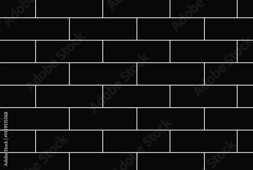 Pattern of black and white bricks arranged in a traditional horizontal layout