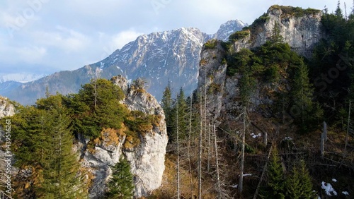 Obraz na płótnie mountain top rocks view from above Zakopane Poland w salonie