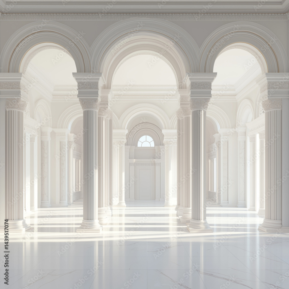 Grand Roman architectural mansion in realistic 3D perspective Grand Roman architectural mansion in realistic 3D perspective