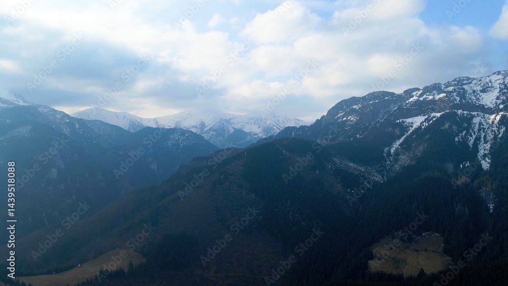 mountain top rocks view from above Zakopane Poland
