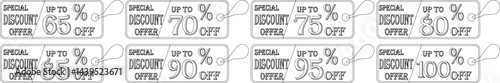 Special discount offer tag line art icon set.Price discount promotion banner, special offer sticker.Special discount Offer, Big Sale, Mega Sale and Online Shopping Banner Template Vector Design.