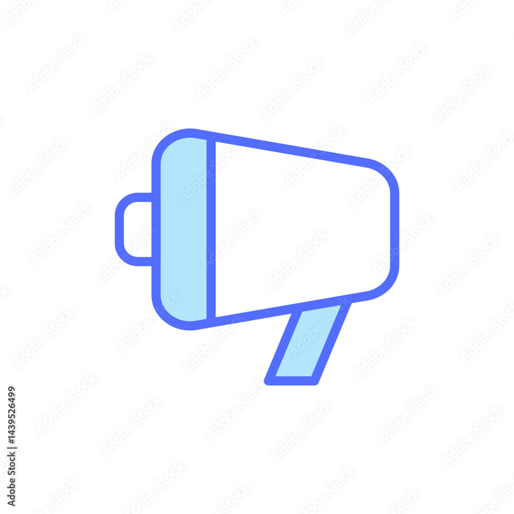 Stylized Icon of a Megaphone Representing Communication and Marketing Strategies for Effective Public Announcement and Engagement in Digital Media Stylized Icon of a Megaphone Representing Communication and Marketing Strategies for Effective Public Announcement and Engagement in Digital Media