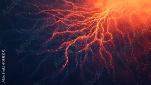 An abstract interpretation of the human nervous system, AI Generative.