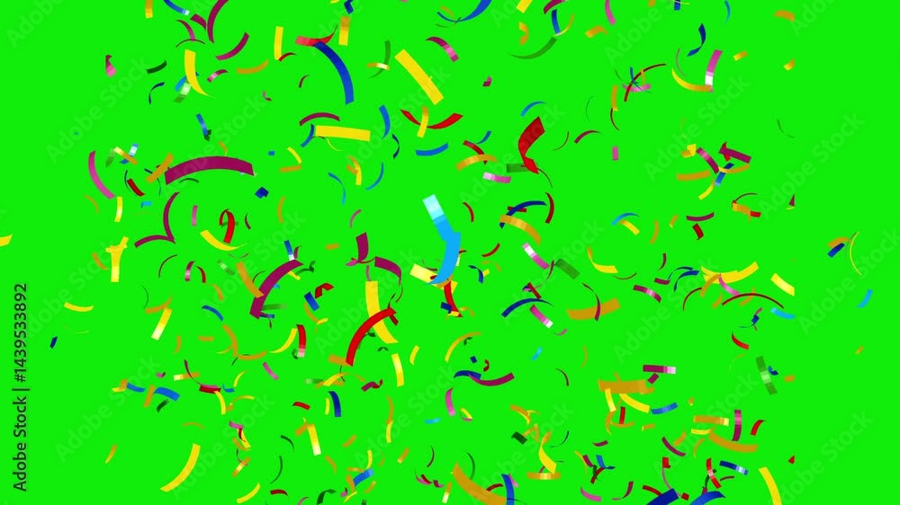 Green Screen Falling Confetti Animation - Ideal for Party and Event Visuals Green Screen Falling Confetti Animation - Ideal for Party and Event Visuals
