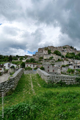Obraz na płótnie View of Prata Sannita, a medieval town in the mountains of the province of Caserta, Italy. w salonie