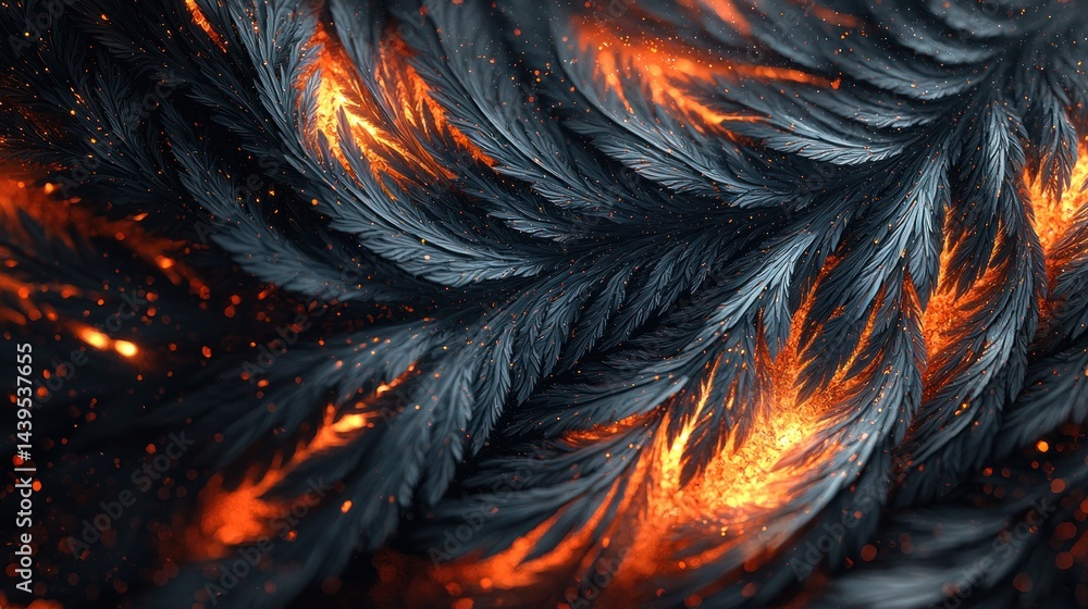 Fototapeta premium Fiery plumage pattern