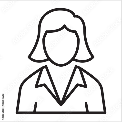 Business woman icon. Corporate female member profile avatar. Icon symbol suitable for employee, worker, account, office owner. Vector illustration